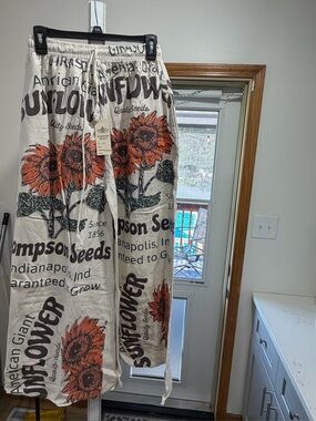 Kathmandu Cream Sunflower Print Wide-Leg Pants